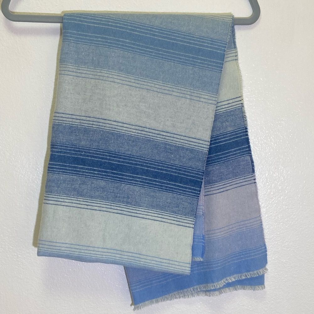 Aqua - 22" x 76" Striped Blue Shawl/Wrap - Exclusive Bloomingdale's Design